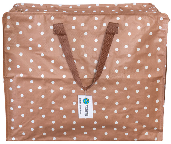 Hazelnut Brown Polka Dot Storage Bag