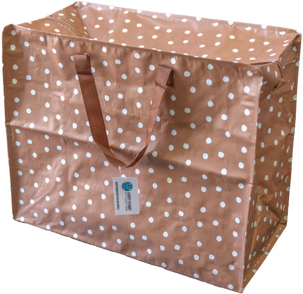Hazelnut Brown Polka Dot Storage Bag