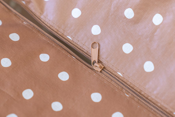 Hazelnut Brown Polka Dot Storage Bag